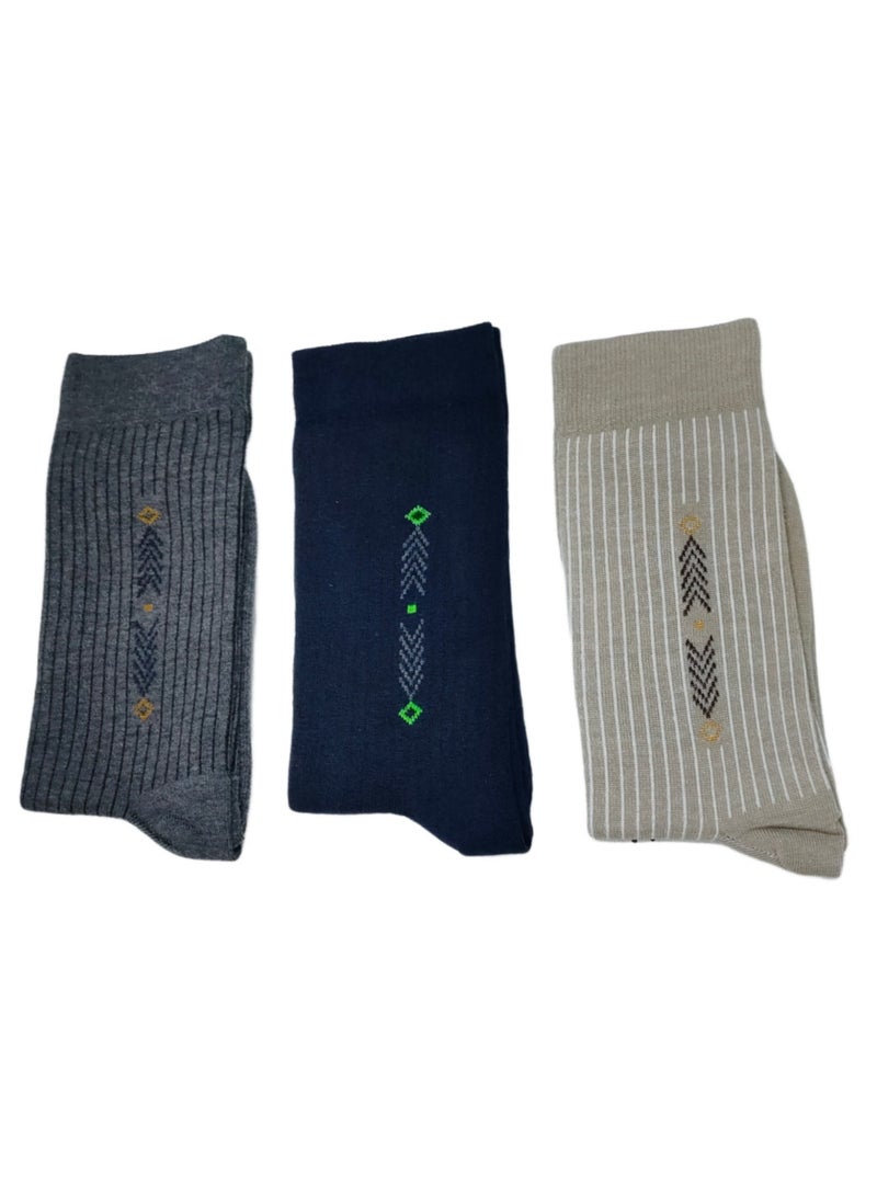 3 pairs of Long men's socks multicolours  - Image 1
