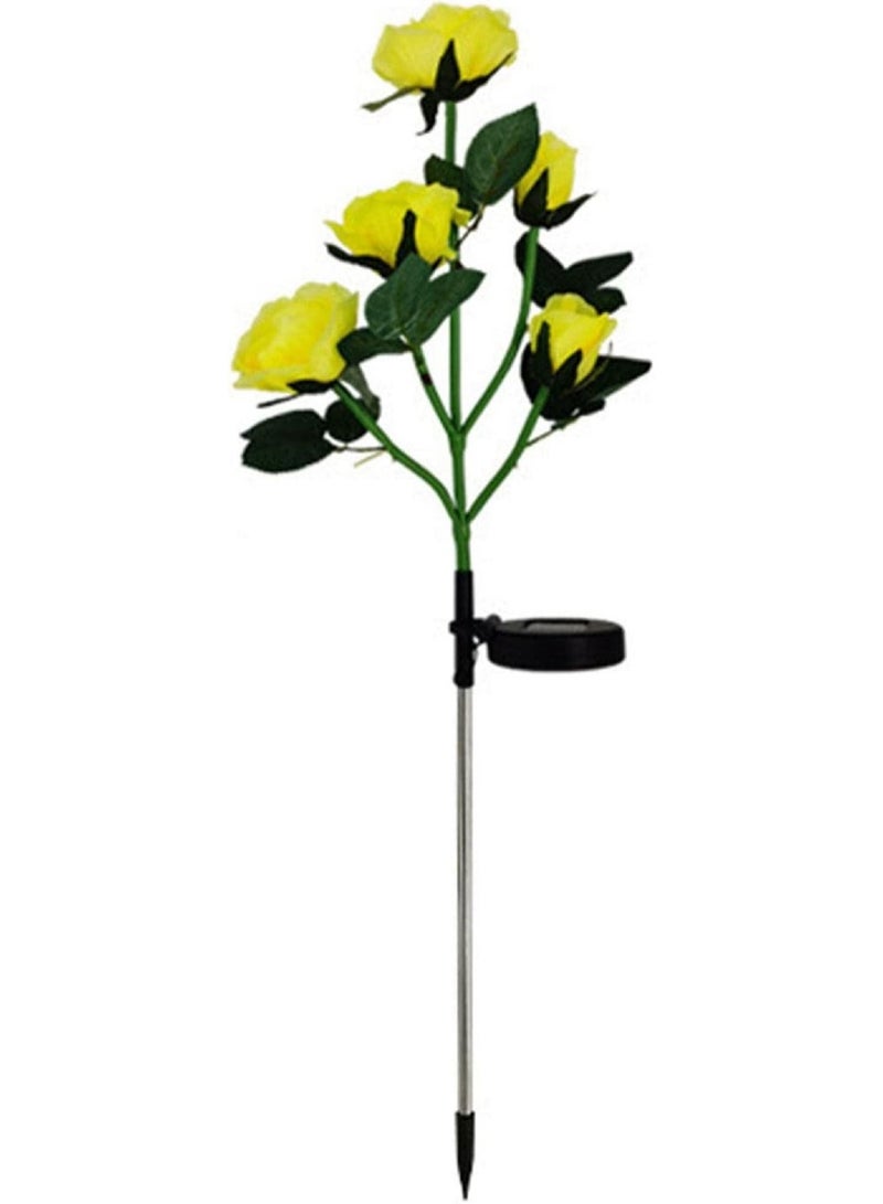 Gerenic Solar Rose Light, 5 Heads Waterproof Solar Powered Flower Lights, Rose Light for Garden Patio and more - Image 1