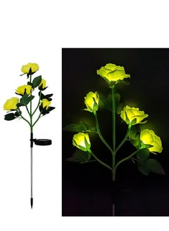 Gerenic Solar Rose Light, 5 Heads Waterproof Solar Powered Flower Lights, Rose Light for Garden Patio and more  - Image 2