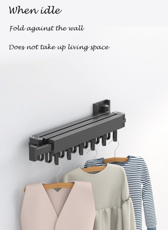 Beauenty Balcony Clothes Drying Rack, Folding Drying Telescopic Indoor Clothes Drying Artifact, Hidden Clothes Drying Rack, Bathroom Clothes Drying Rod, No Punching, Super Load-Bearing Capacity  - Image 4