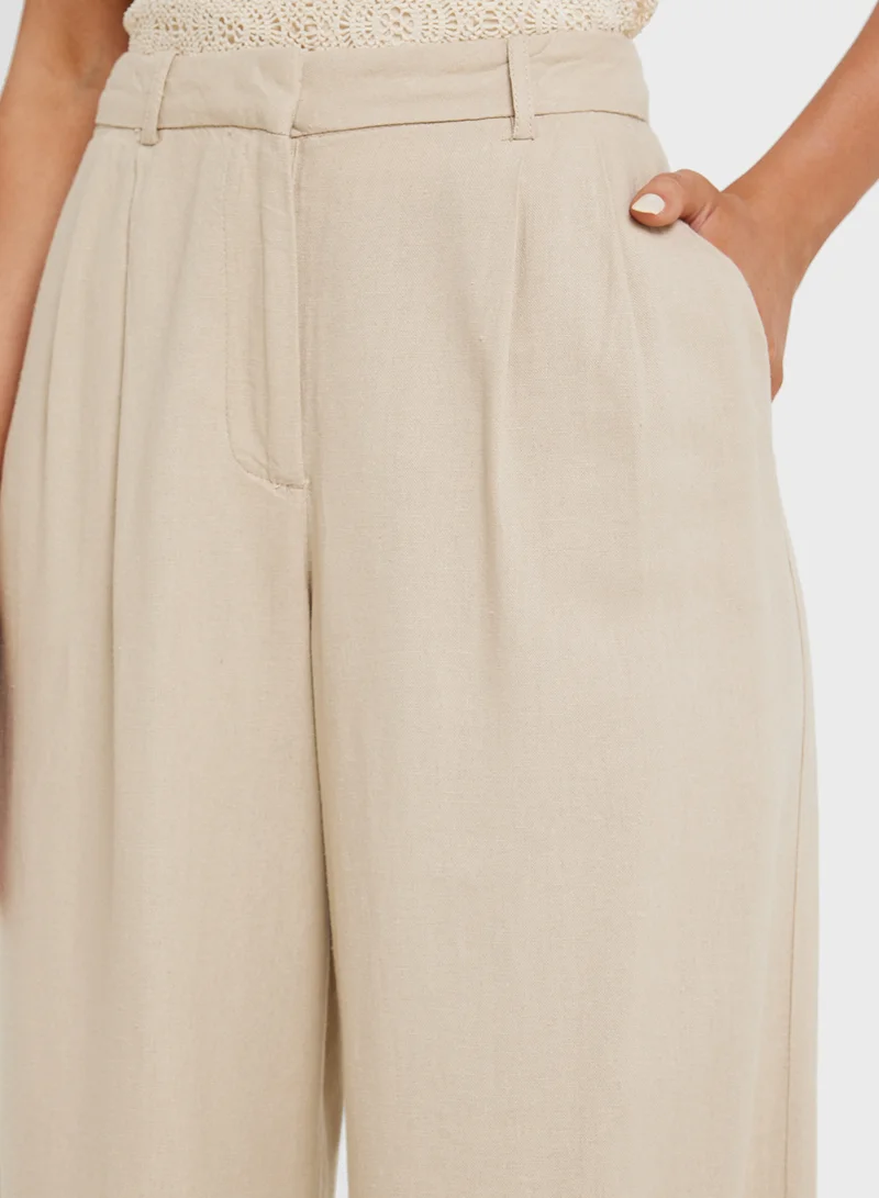 VERO MODA Vmmindy Mid Waist Linen Dad Pant