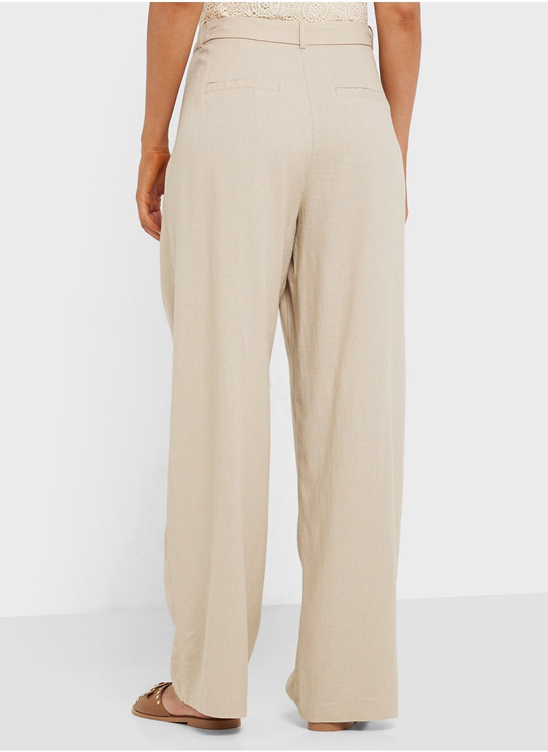 VERO MODA - Wide Leg Linen 32" Pants - Image 1