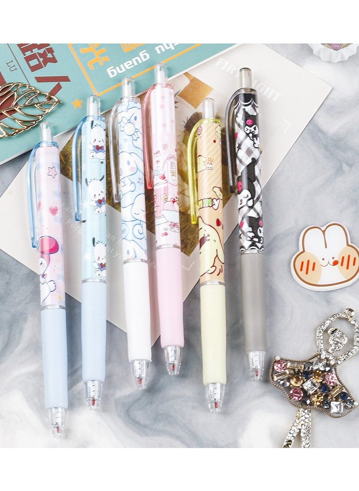 Sanrio Set of 6 Sanrio Hello Kitty 0.5mm Press Sign Pens,  Girls and Boys Student Anime Gel  Pen  - Image 2