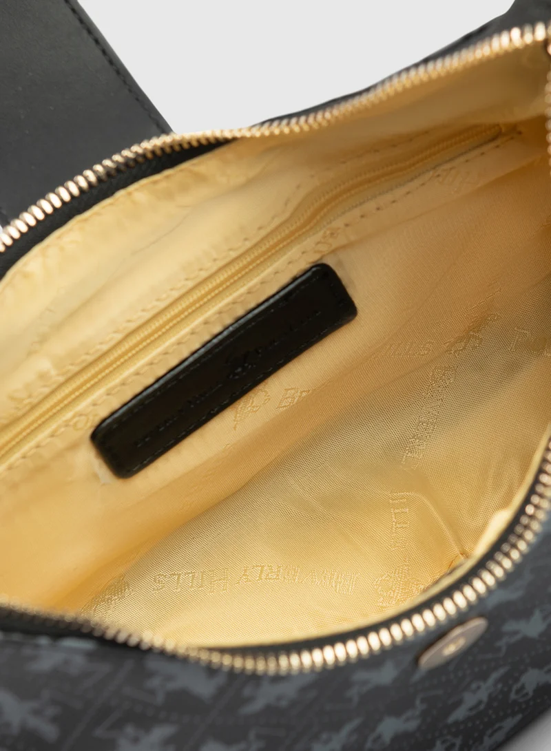 BEVERLY HILLS POLO CLUB Logo Patterned Shoulder Bag