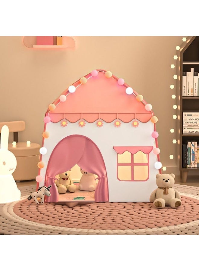 بينغ جنرال خيمة ألعاب للأطفال ، قلعة الأميرة الوردية ، غرفة ألعاب داخلية مزينة بالزهور - Image 2