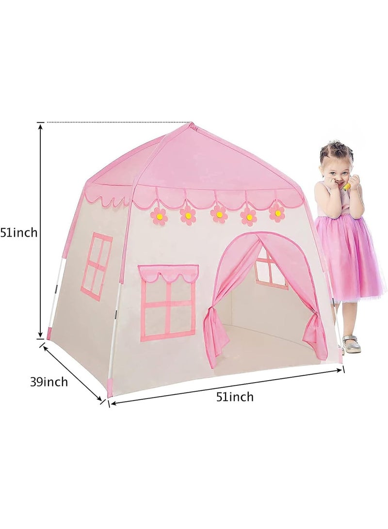 بينغ جنرال خيمة ألعاب للأطفال ، قلعة الأميرة الوردية ، غرفة ألعاب داخلية مزينة بالزهور - Image 3