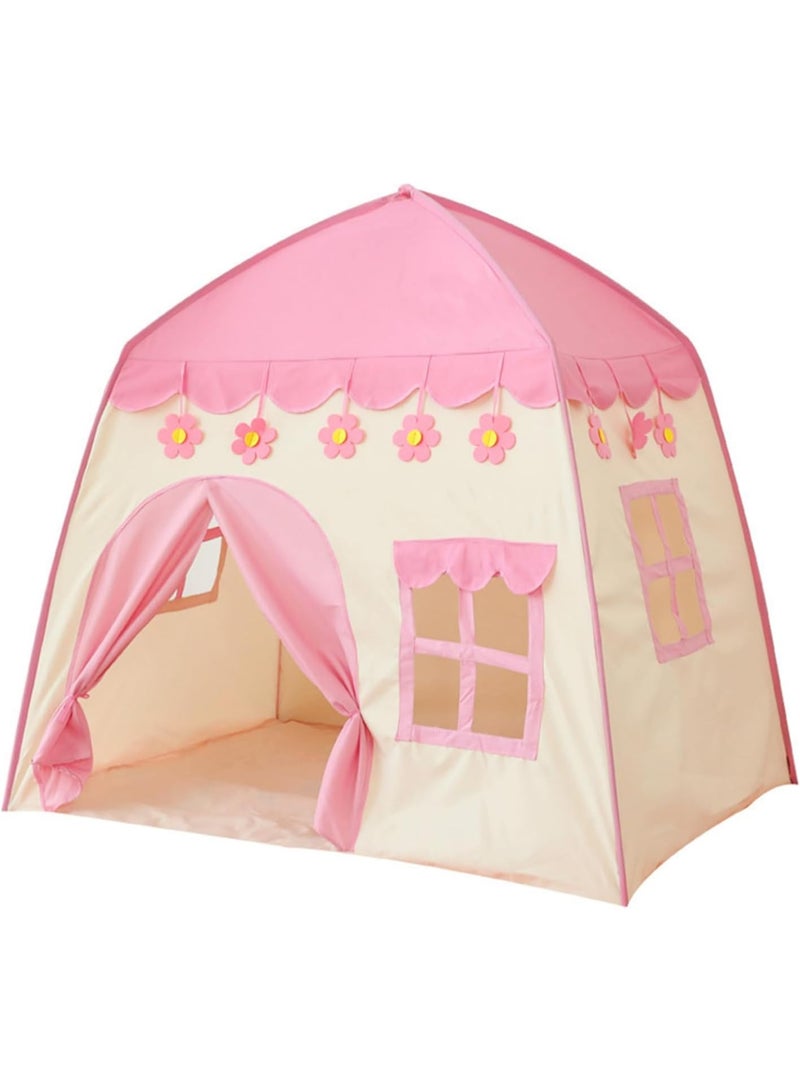 بينغ جنرال خيمة ألعاب للأطفال ، قلعة الأميرة الوردية ، غرفة ألعاب داخلية مزينة بالزهور - Image 1