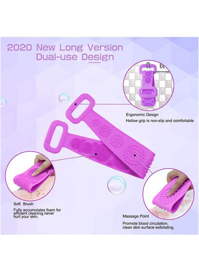 NIBEMINENT Silicone Back Scrubber For Shower Purple - Image 3