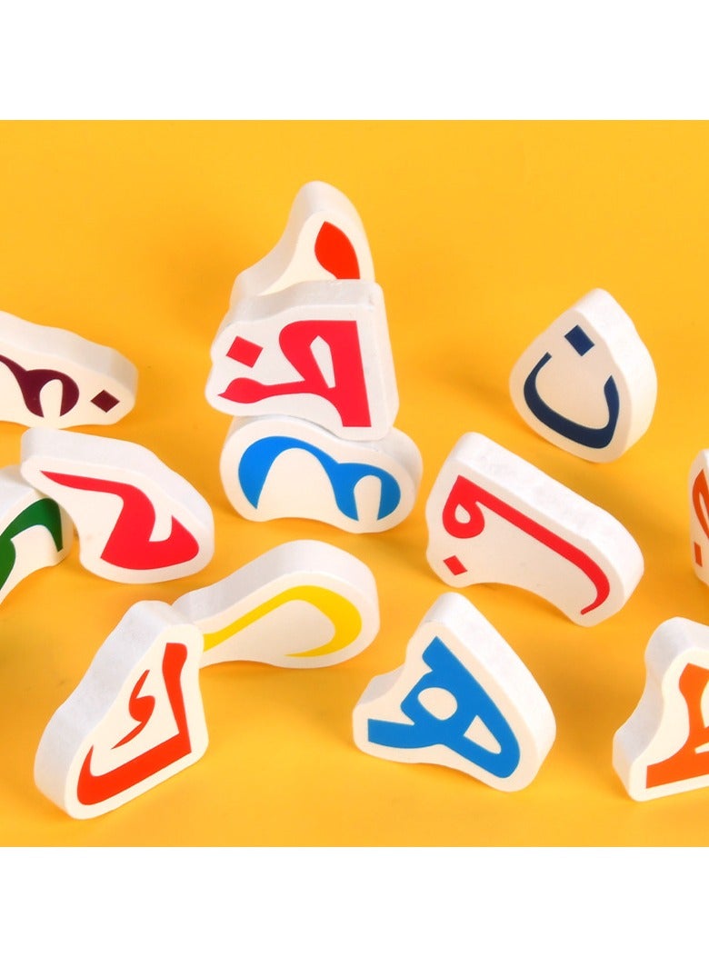 Arabic Alphabet Puzzle Toys Wooden Colorful Language Learn Toy 3D Puzzle Kids Early Educational Montessori Matching Letter Toy - Image 4