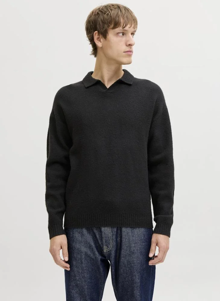 JJ Rebel Knitted Relexe Fit Split Neck Sweatshirts