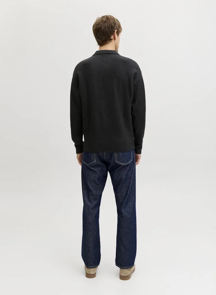 JJ Rebel Knitted Relexe Fit Split Neck Sweatshirts
