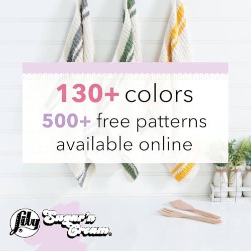 Lily 10201818040 Sugar 'N Cream Super Size Solid Yarn, 4oz, Gauge 4oz Medium, 100% Cotton, Big Ball - Black - Machine Wash & Dry - Image 4