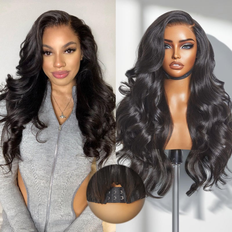 LUVME HAIR AllDay Comfort Real Glueless 7x6 HD Lace Wig 200 Density PartingMax Lace Wigs Loose Body Wave Lace Front Wigs Human Hair Pre Cut Plucked Lace Frontal 18 Inches Natural Black Color