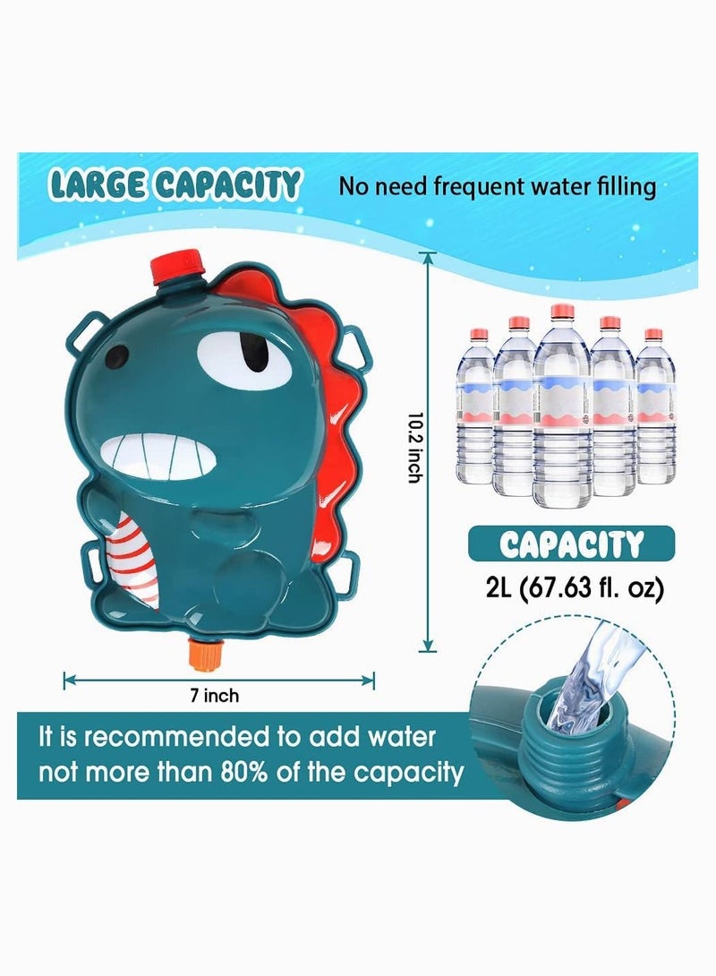 SYOSI Water Gun for Kids Backpack Water Gun with 2L High Capacity Tank Adjustable Straps Kids Summer Pool Beach Sand Outdoor Water Fighting Play Toys Summer Outdoor Water Spray Pull Toy (Green Dinosaur) - Image 5