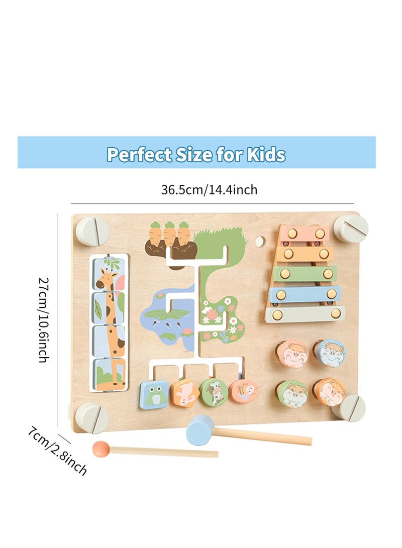 Factory Price Double Sided Wooden Sensory Busy Board Set with Various Activity - Image 5