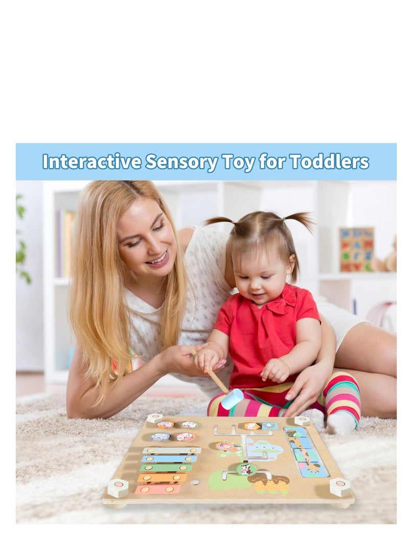 Factory Price Double Sided Wooden Sensory Busy Board Set with Various Activity - Image 3