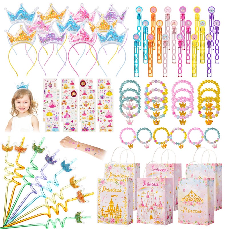 Vanblue 72Pcs Princess Party Favors Crown Birthday Decorations Party Supplies for Girls Crown Headbands Princess Castle Goodie Bag StuffersPinata Fillers Classroom Rewards Gifts for Kids - Image 3