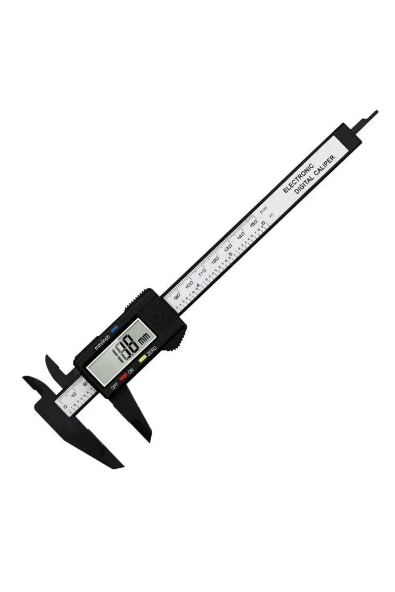 إيروريكس فرجار إلكتروني عالي المتانة من البلاستيك، 150 مم، 0-150 مم، مناسب للطلاب، المنزل، النجارة، لسد الفجوات، اللعب.