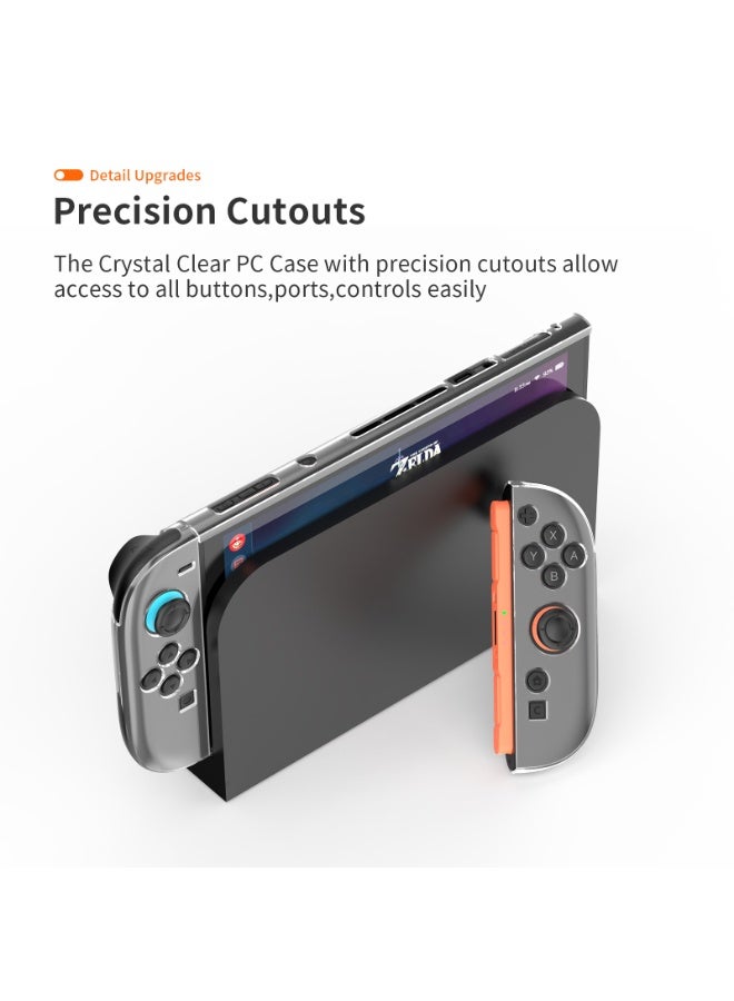 جاي واي إس حافظة شفافة قابلة للتثبيت لجهاز Nintendo Switch 2، حافظة حماية من البولي كربونات (PC) للحمل، غطاء ملمس ناعم من مادة TPU لجهاز Joy-Con، غطاء ملمس مزود بخاصية امتصاص الصدمات ومقاوم للخدش - Image 5