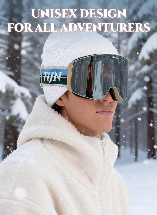 TIJN Ski Snowboard Goggles, Anti-Glare & Fog Coating UV400 OTG Snow Goggles for Men Women Youth with Replaceable Lens, Ouroboros - Image 2