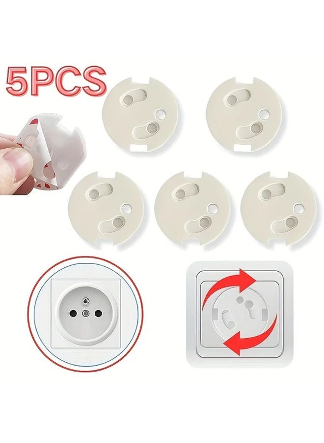 European Standard Safety Socket Covers 5pcs Automatic Recovery Outlet Plug Protector - Image 2