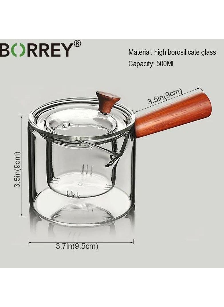 ماركة غير محددة - طقم الكنكه البايركس 1 كنكه بايركس + 2 فنجان+ 1صفايه اعشاب + 1غطاء للكنكه بيد خامه معالجه ضد البكتريا والمكروبات - Image 1