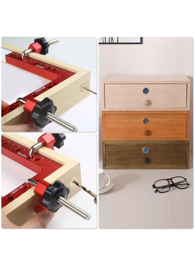YYinno Clamping Squares for Woodworking, 6.3" x 6.3" 90 Degree Positioning Squares Right Angle Corner Clamps for Woodworking, 16 x 16cm Aluminum Alloy Woodpeckers Tool for Picture Frame Box Cabinets - Image 3