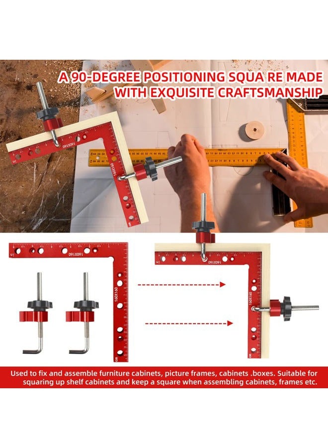 YYinno Clamping Squares for Woodworking, 6.3" x 6.3" 90 Degree Positioning Squares Right Angle Corner Clamps for Woodworking, 16 x 16cm Aluminum Alloy Woodpeckers Tool for Picture Frame Box Cabinets - Image 5