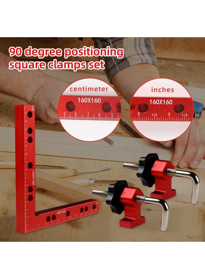 YYinno Clamping Squares for Woodworking, 6.3" x 6.3" 90 Degree Positioning Squares Right Angle Corner Clamps for Woodworking, 16 x 16cm Aluminum Alloy Woodpeckers Tool for Picture Frame Box Cabinets - Image 4