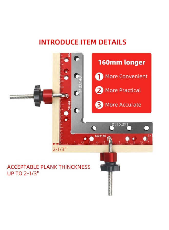 YYinno Clamping Squares for Woodworking, 6.3" x 6.3" 90 Degree Positioning Squares Right Angle Corner Clamps for Woodworking, 16 x 16cm Aluminum Alloy Woodpeckers Tool for Picture Frame Box Cabinets - Image 2