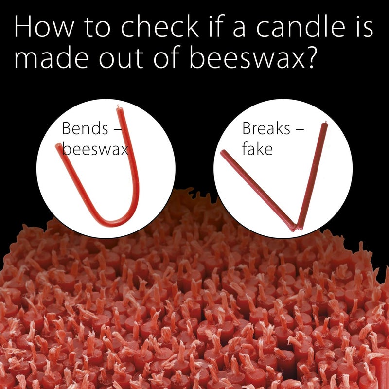 Danilovo Danilovo Pure Beeswax Candles - No-Drip  Smoke-Less  Tall  Thin Taper Candles - Decorative Candles for Church Prayer  Decor or Birthday Candles - Honey Scented - 6.5 in   0.22 in (Red  200pcs)  - Image 4