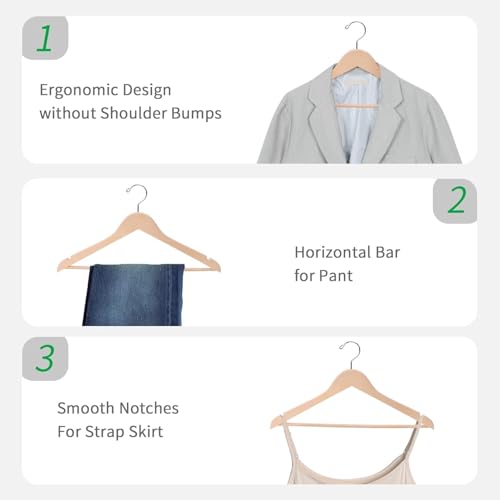 DEZNA Premium Hanger Set of 12 Unbreakable Plastic Wooden Look Cloth Hanger for Hanging Suits/Pants/Shirts/Skirts etc (12) - Image 4