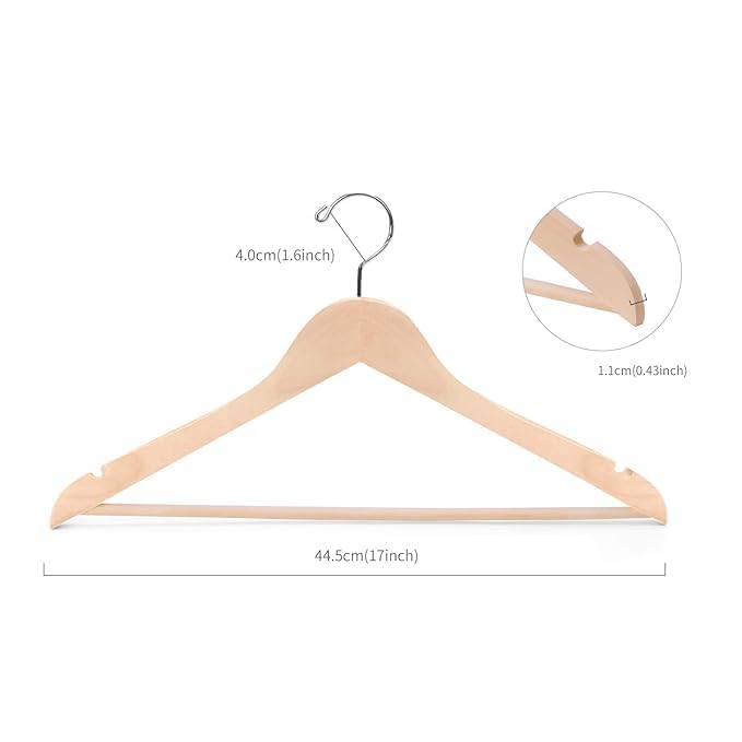DEZNA Premium Hanger Set of 12 Unbreakable Plastic Wooden Look Cloth Hanger for Hanging Suits/Pants/Shirts/Skirts etc (12) - Image 3