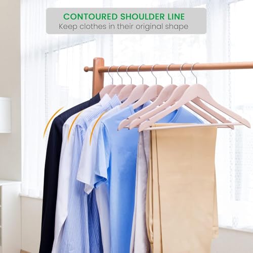 DEZNA Premium Hanger Set of 12 Unbreakable Plastic Wooden Look Cloth Hanger for Hanging Suits/Pants/Shirts/Skirts etc (12) - Image 2