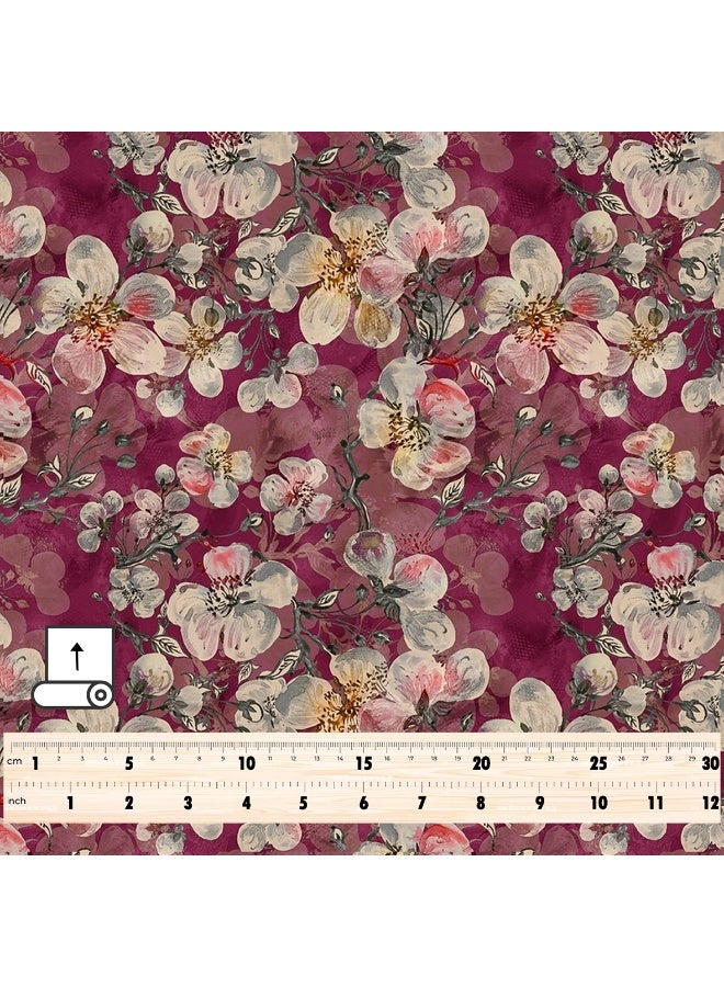 فيلاتو Ø¬Ù„Ø§Ø¨ÙŠØ© Ù…Ø®ÙˆÙŠØ± Ù…Ù† Ù‚Ù…Ø§Ø´ Ø­Ø±ÙŠØ± Ø§Ù„Ù„ÙŠÙ„ Ø¹Ø±Ø§Ù…Ù†ÙŠ Ø¨Ø§Ù„ÙŠØ§Ø±Ø¯Ø©ØŒ Ù†Ù‚Ø´Ø© Ø²Ù‡ÙˆØ± Ø¨ÙŠØ¶Ø§Ø¡ Ø¹Ù†Ø§Ø¨ÙŠØŒ Ø®ÙŠØ§Ø·Ø© 58 Ø¨ÙˆØµØ© Ø¹Ø±Ø¶ - Image 4