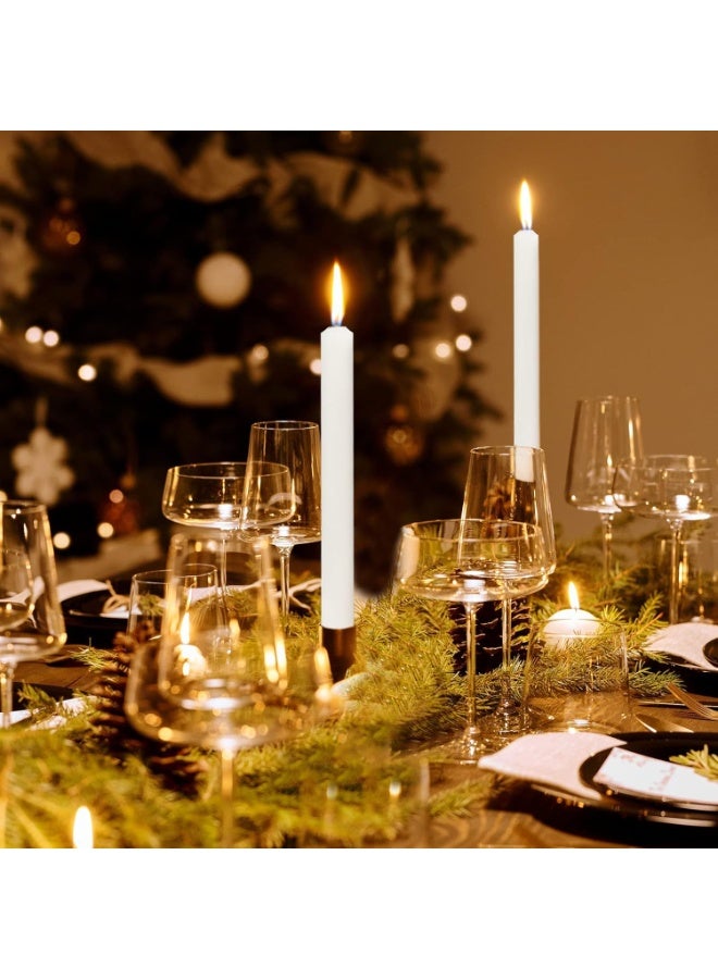 MOMENT 8 Pack Tall White Taper Candles, 18.5cm (H) Dripless, Unscented Dinner Candle, Smokeless Taper Candles, Paraffin Wax with Cotton Wicks - Image 5