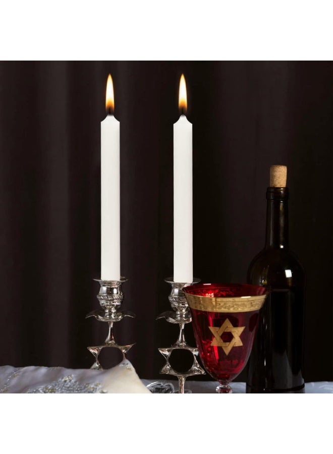 MOMENT 8 Pack Tall White Taper Candles, 18.5cm (H) Dripless, Unscented Dinner Candle, Smokeless Taper Candles, Paraffin Wax with Cotton Wicks - Image 4