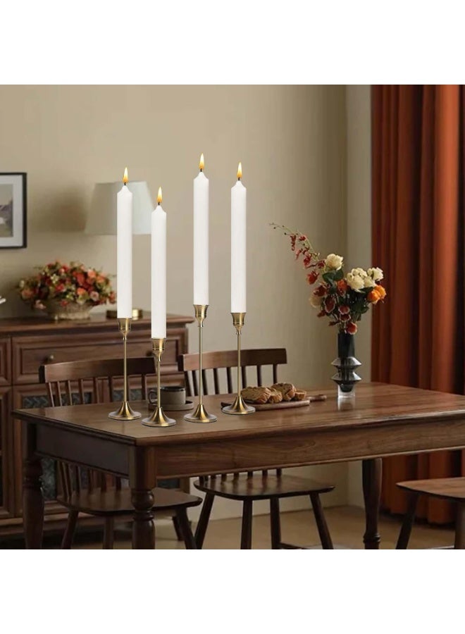 MOMENT 8 Pack Tall White Taper Candles, 18.5cm (H) Dripless, Unscented Dinner Candle, Smokeless Taper Candles, Paraffin Wax with Cotton Wicks - Image 3