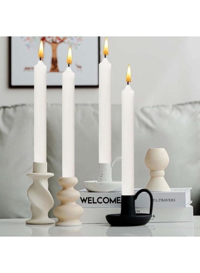 MOMENT 8 Pack Tall White Taper Candles, 18.5cm (H) Dripless, Unscented Dinner Candle, Smokeless Taper Candles, Paraffin Wax with Cotton Wicks - Image 2