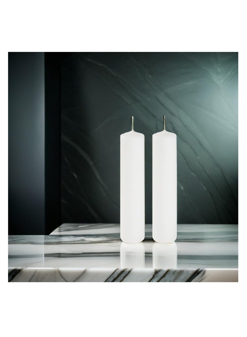 Plain White Tall Unscented Home Candles Decorative Item with Long Burn Time Perfect for Atmospheric Lighting and Home Decor (3x20cm – 2pcs) - Image 3