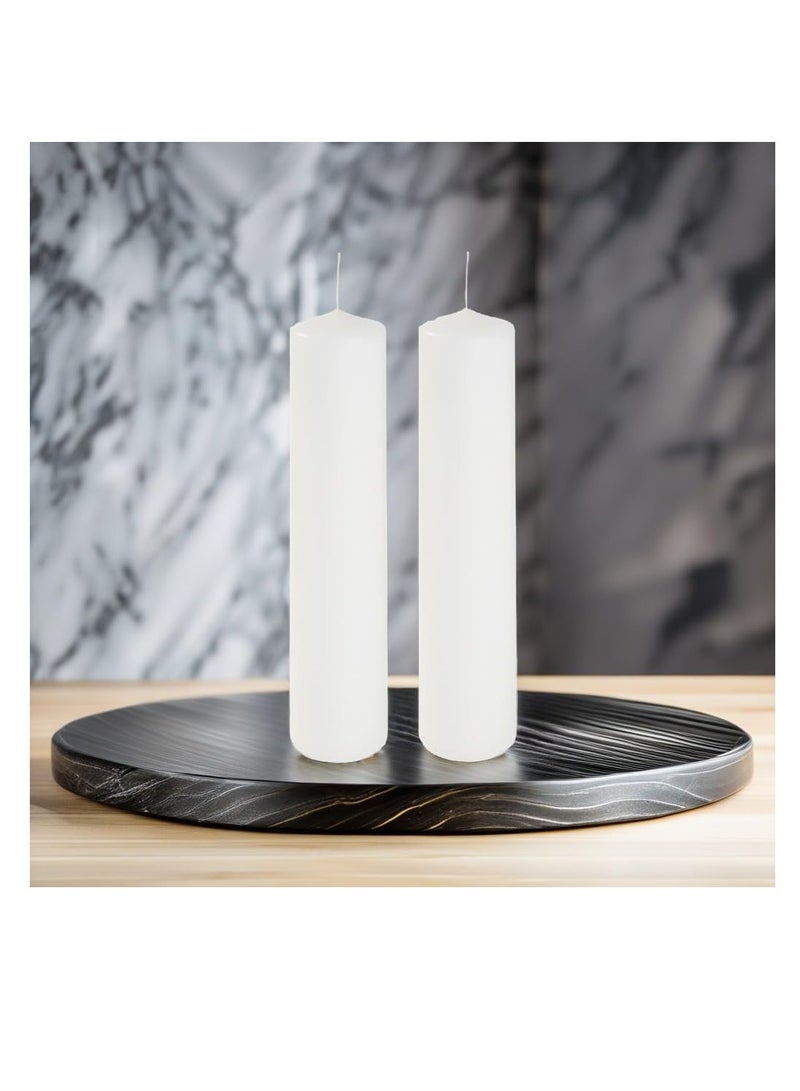 Plain White Tall Unscented Home Candles Decorative Item with Long Burn Time Perfect for Atmospheric Lighting and Home Decor (3x20cm – 2pcs) - Image 1