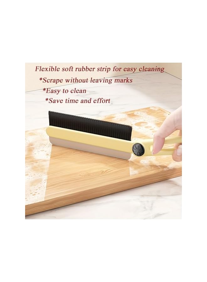 promass COOLive 2 Pcs Hard Crevice Cleaning Brush, 2-in-1 Scraper Crevice Brush, Multifunctional Gap Cleaning Brush Tool, for Household Use, Home, Kitchen, Bathroom, Window, Vehicle, Faucets, Toilet - Image 3