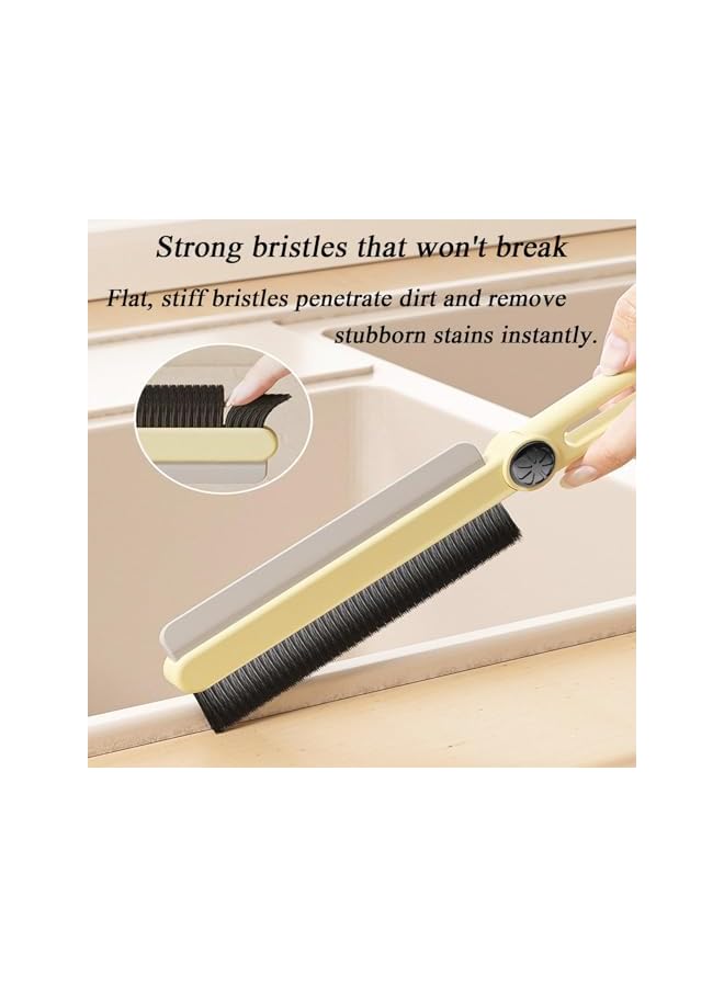 promass COOLive 2 Pcs Hard Crevice Cleaning Brush, 2-in-1 Scraper Crevice Brush, Multifunctional Gap Cleaning Brush Tool, for Household Use, Home, Kitchen, Bathroom, Window, Vehicle, Faucets, Toilet - Image 2