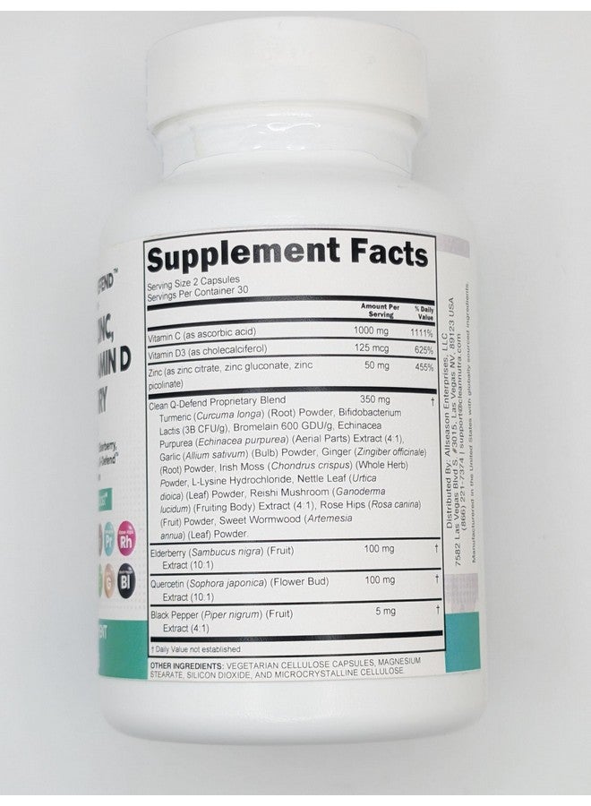 Clean Nutraceuticals Clean Nutraceuticals Quercetin Zinc Vitamin C Vitamin D Bromelain Elderberry - Lung Immune Defense Support Supplement Adults with Artemisinin, Sea Moss, Echinacea, Garlic Immunity - 3Pack - Image 2