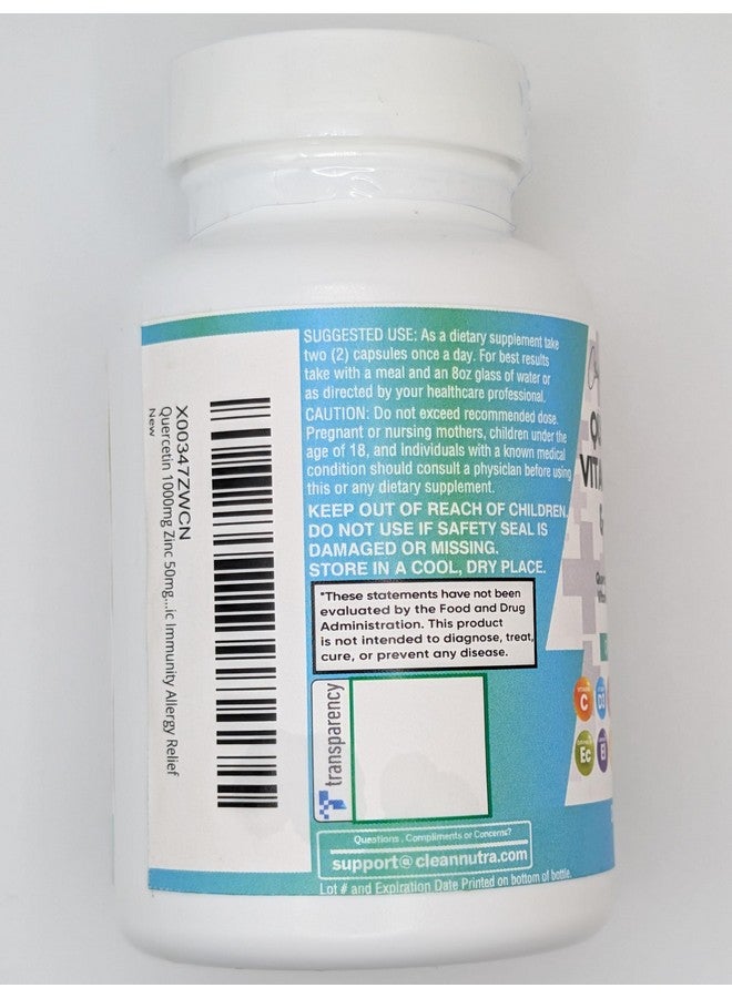 Clean Nutraceuticals Clean Nutraceuticals Quercetin Zinc Vitamin C Vitamin D Bromelain Elderberry - Lung Immune Defense Support Supplement Adults with Artemisinin, Sea Moss, Echinacea, Garlic Immunity - 3Pack - Image 3