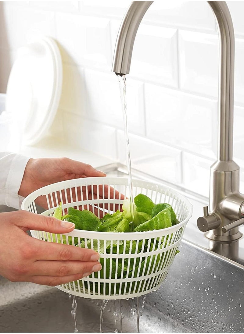 Festive Gallery Large Capacity Salad Spinner Fruit and Vegetable Washer,Vegetable Quick Dryer Oil Shaker Dry off and Drain Vegetable Wash & Salad Making Bowl with Plastic Colander  - Image 4