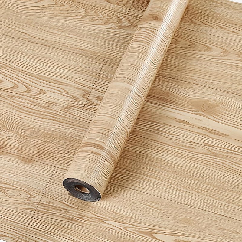 FOGZUVR 2 Rolls 236x10FT Vinyl Flooring Roll 3875 sqft Peel and Stick Floor Tiles SelfAdhesive Durable Waterproof Wood Grain Large Plank for Living Room Bedroom BathroomLight Walnut 236x10FT - Image 2