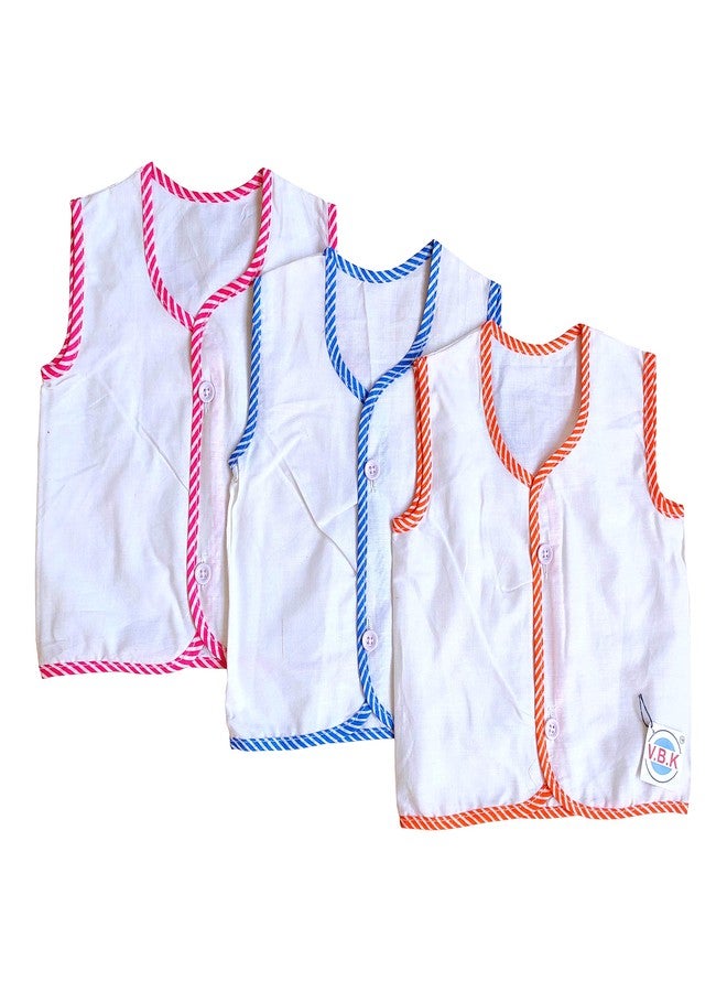 V.B.K Baby Boy and Baby Girl Combo Pack Of Jhabla (Pack Of 3) and Nappy (Cloth Diaper) (Langot) (Pack Of 6), Cotton Soft Fabric, 0-4 Months, Multicolor - Image 2