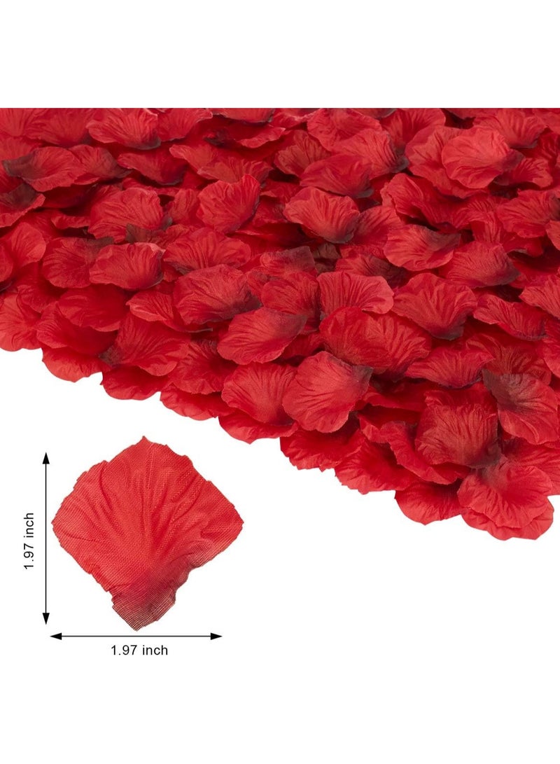 3000 PCS Dark Red Artificial Silk Rose Petals for Romantic Night, Wedding, Party, Anniversary Flower Decorations - Image 3