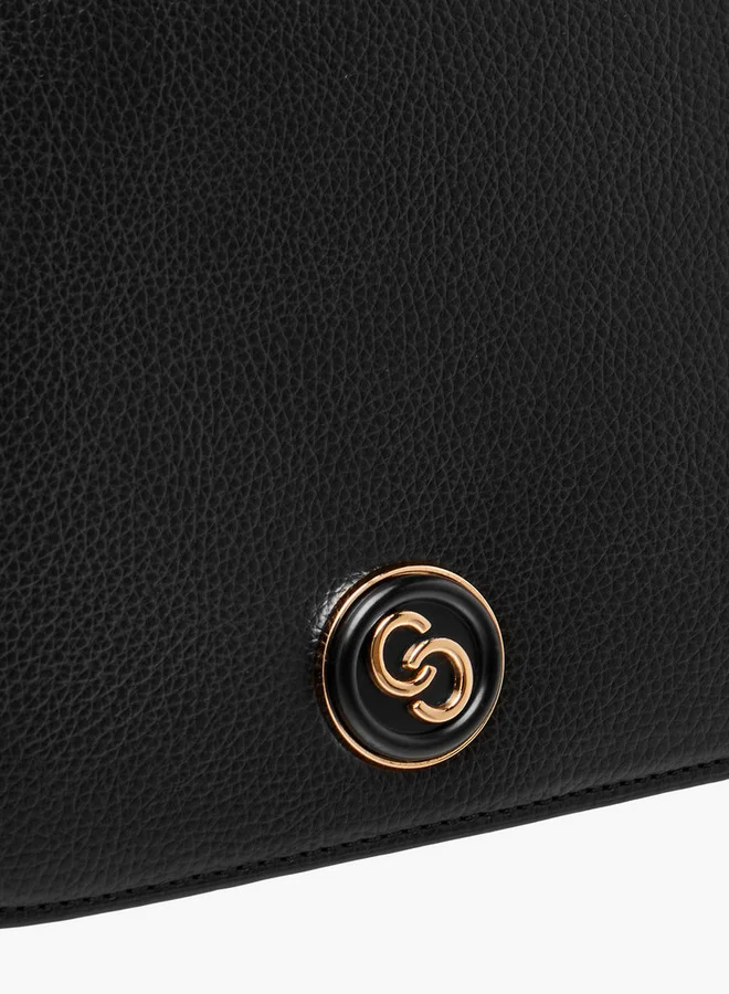 Celeste Textured Crossbody Bag with Adjustable Strap and Flap Closure
